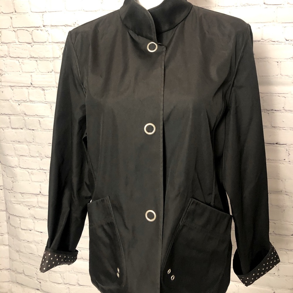 Utex Reversible Raincoat - Blk & Polka Dots Sz M